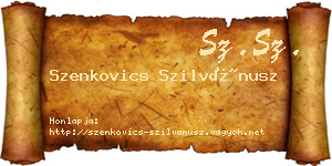 Szenkovics Szilvánusz névjegykártya
